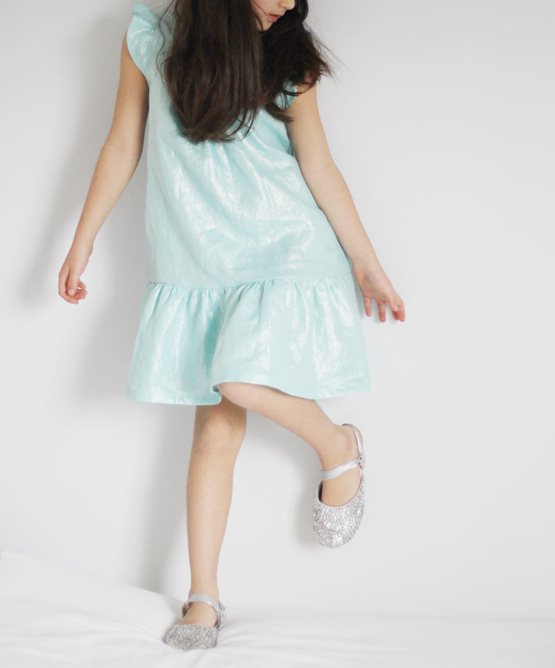 Monday Outfit: Shimmery Aqua Party Dress – Sanae Ishida